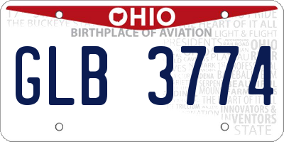 OH license plate GLB3774