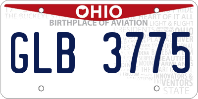 OH license plate GLB3775