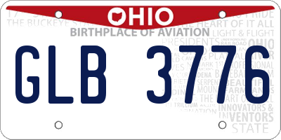 OH license plate GLB3776