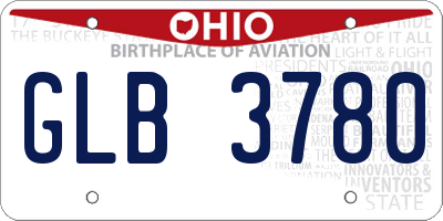 OH license plate GLB3780
