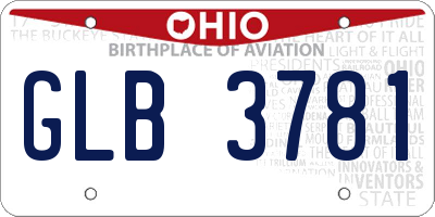 OH license plate GLB3781