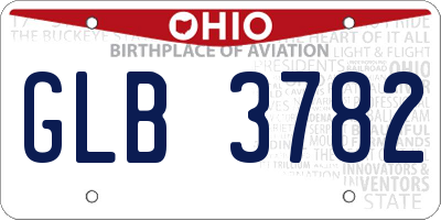 OH license plate GLB3782