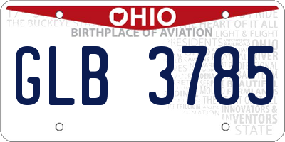 OH license plate GLB3785
