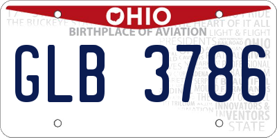 OH license plate GLB3786