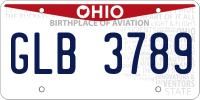 OH license plate GLB3789