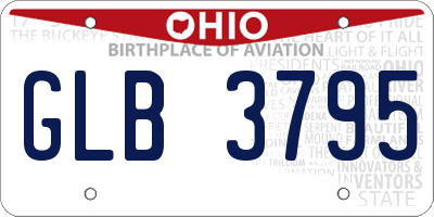 OH license plate GLB3795