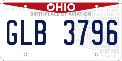 OH license plate GLB3796
