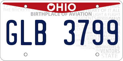 OH license plate GLB3799