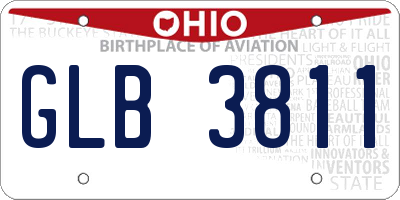 OH license plate GLB3811