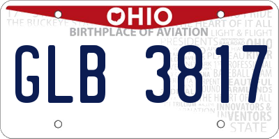OH license plate GLB3817