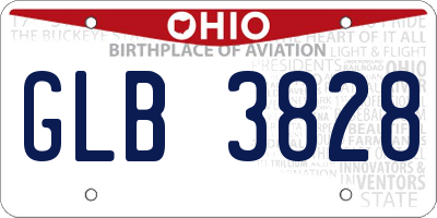 OH license plate GLB3828