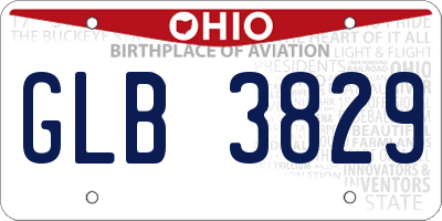 OH license plate GLB3829