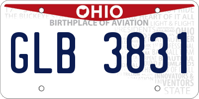 OH license plate GLB3831