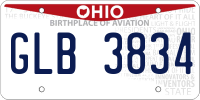 OH license plate GLB3834