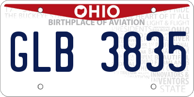 OH license plate GLB3835