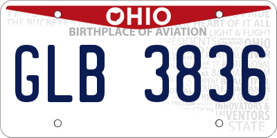OH license plate GLB3836