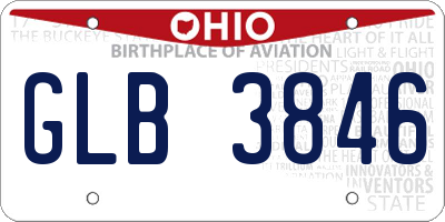 OH license plate GLB3846