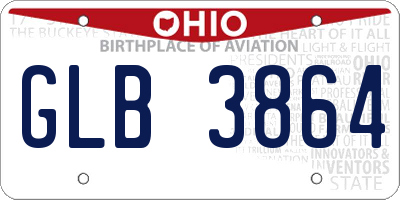 OH license plate GLB3864