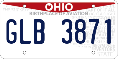 OH license plate GLB3871