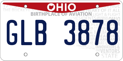 OH license plate GLB3878