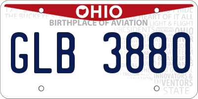 OH license plate GLB3880