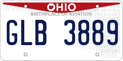 OH license plate GLB3889
