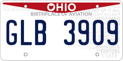 OH license plate GLB3909