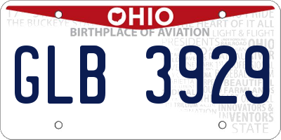 OH license plate GLB3929