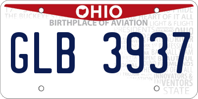 OH license plate GLB3937