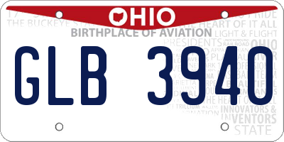 OH license plate GLB3940