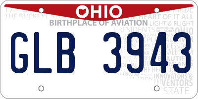 OH license plate GLB3943