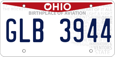 OH license plate GLB3944