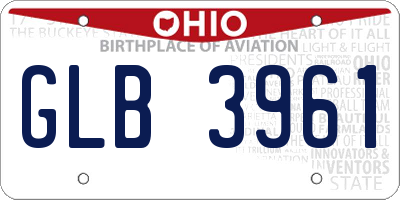 OH license plate GLB3961
