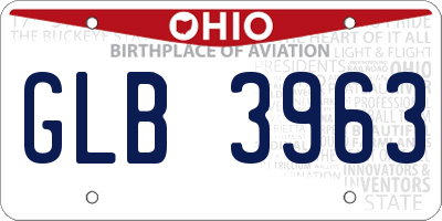 OH license plate GLB3963