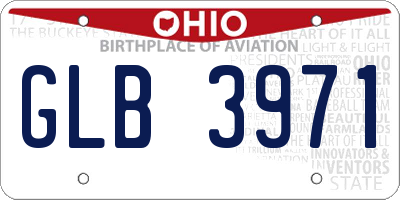 OH license plate GLB3971