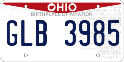 OH license plate GLB3985
