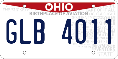 OH license plate GLB4011