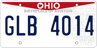OH license plate GLB4014