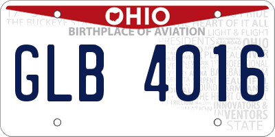 OH license plate GLB4016