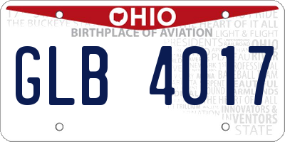 OH license plate GLB4017