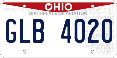 OH license plate GLB4020