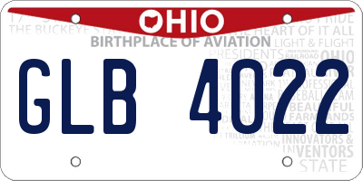 OH license plate GLB4022