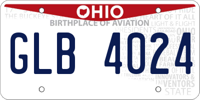 OH license plate GLB4024