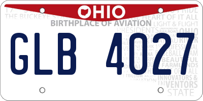OH license plate GLB4027