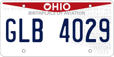 OH license plate GLB4029