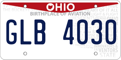 OH license plate GLB4030