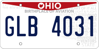 OH license plate GLB4031