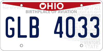 OH license plate GLB4033