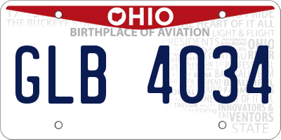 OH license plate GLB4034