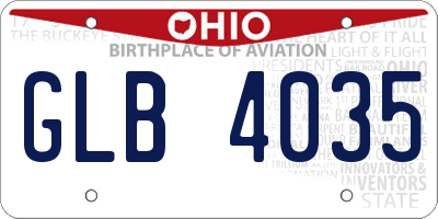 OH license plate GLB4035